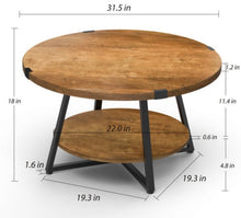 Round Coffee Table with 2-Tier Storage Shelves- new and assembled