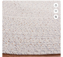 SAFAVIEH Braided Gino Distressed Machine Washable Reversible Area Rug, Ivory/Light Grey, 7' x 7' Round- new