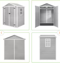 Gray 6 ft. W x 4 ft. D All-Weather Resin Patio Outdoor Plastic Storage Shed with Window & Reinforced Floor(24 sq. ft.) new in 2 boxes!