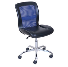 Mainstays Mid-Back, Vinyl Mesh Task Office Chair, Black and Blue**New and assembled**