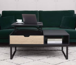 Bryson Two-Tone Lift Top with Storage Coffee Table Black - Teamson Home: Modern Home Office Desk! (NEW IN BOX)
