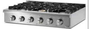 Thor Kitchen 36 in. Gas Cooktop in Stainless Steel with 6 Burners! (NEW IN BOX)