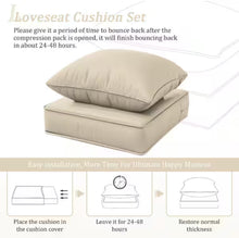 22 in. x 24 in. x 4 in. Square Outdoor Deep Seating Cushion Set Seat and Back Cushion for Lounge Chair Cream!! NEW IN BOX!!