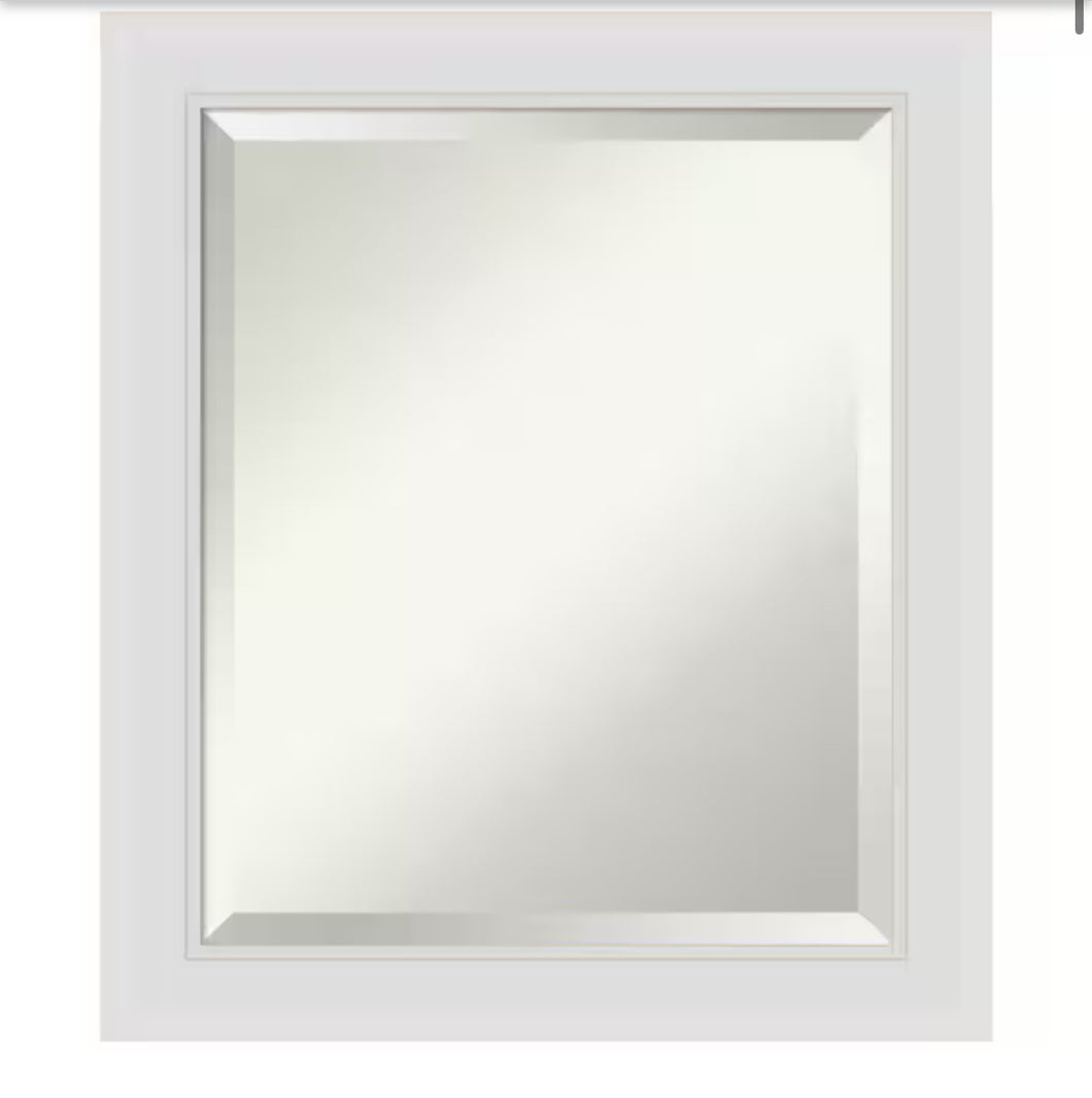 Amanti Art Medium Rectangle Flair Soft White Beveled Glass Casual Mirror (24 in. H x 20 in. W)!! NEW!!