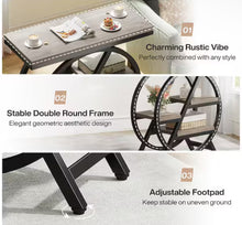 Kerlin 26 in. Gray Rectangle Engineered Wood End Table with Geometric Metal Frame Industrial Nightstand Bedside Table!! NEW IN BOX!!
