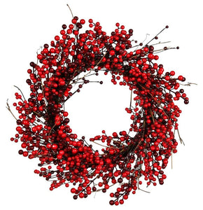 28” Artificial Red Berry Wreath!! NEW IN BOX!!