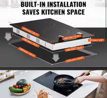 Electric Cooktop, 12 in. 2 Burners Built-in Electric Stove Top, 3000 W Ceramic Top Radiant Cooktop, with Glass Panel! (NEW IN BOX)