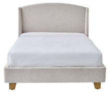 Better Homes & Gardens Windsor Platform Bed with Wingback Headboard, Queen, Wheat Boucle