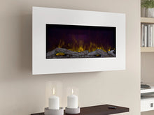 36-Inch Wall Mounted Electric Fireplace - Color LED Flame and 3 Media Backgrounds with Adjustable Brightness and Remote