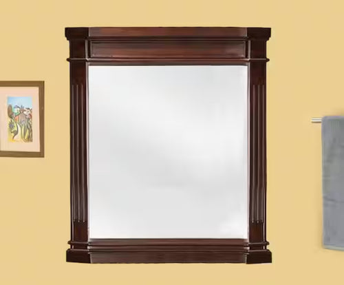Home Decorators Collection 26 in. W x 30 in. H Rectangular Wood Framed Wall Bathroom Vanity Mirror in Cherry!! BRAND NEW!!