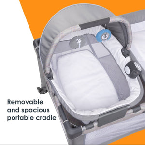 Baby Trend Lullaby Nursery Suite EZ-Fold Playard with Portable Rocking Lounger - Madrid Plaid!! NEW IN BOX!!