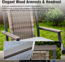 Set of 4 Metal Bar Height Outdoor Dining Rattan Bistro Chairs with Gray Cushions! (NEW IN BOXES - CHAIRS ONLY)