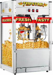 Top Star Popcorn Machine - 12oz Stainless-Steel Kettle, Reject Kernel Tray, Warming Light, and Accessories by Great Northern Popcorn (Red and Yellow)! (NEW IN BOX)