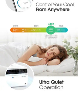 LG 23,500 BTU 230/208V Window Air Conditioner Cools 1450 Sq. Ft. with Dual Inverter, Wi-Fi Enabled and Remote in White! (NEW IN BOX) - (CHECK YOUR OUTLET!)