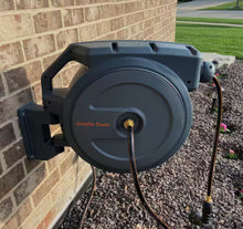 Garden Retractable Hose Reel-5/8 in.-90 ft., Metal Bracket, Wall Mounted, Dark Grey! (BRAND NEW IN BOX)