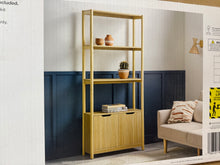 72.25" Scandi Bookcase with Three Shelves And Cabinet Storage Natural - Room Essentials - WE DO NOT SHIP!!