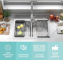 Attop
Handmade Stainless steel 33 inch Double Bowls Top Mount Scratch-Resistant Nano Drop-in Kitchen Sink With Bottom Grid