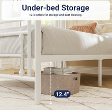 Allewie Twin Size Metal Platform Bed Frame, White! (NEW IN BOX)