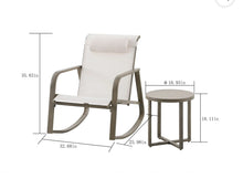 Mainstays Dashwood 3-Piece Steel Outdoor Rocker Chat Set, Cream- new in box!
