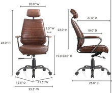 Moe's Home Collection Executive Office Chair Dark Brown Leather