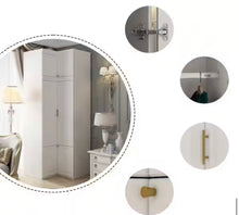 White Wood 35.4 in. W 6-Door Corner Wardrobe Armoires with Hanging Rod, Storage Shelves 93.9 in. H x 35.4 in. D! (NEW IN BOX)