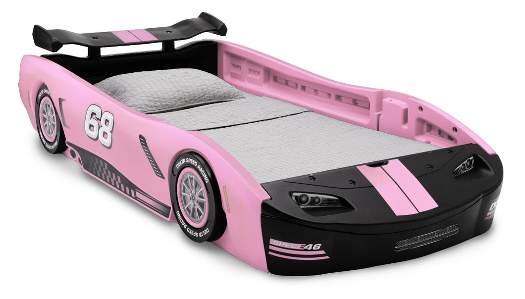 Delta Children Turbo Race Car Twin Bed, Pink- NEW IN BOX!!!