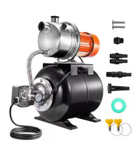 SKYSHALO
1.6 HP Shallow Well Pump, 1320 GPH, 5-Gal. Pressure Tank, 30/50 PSI Switch, Stainless Steel for Irrigation- new!