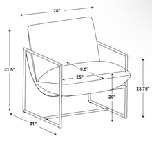 Metal Framed Sling Chair Off White