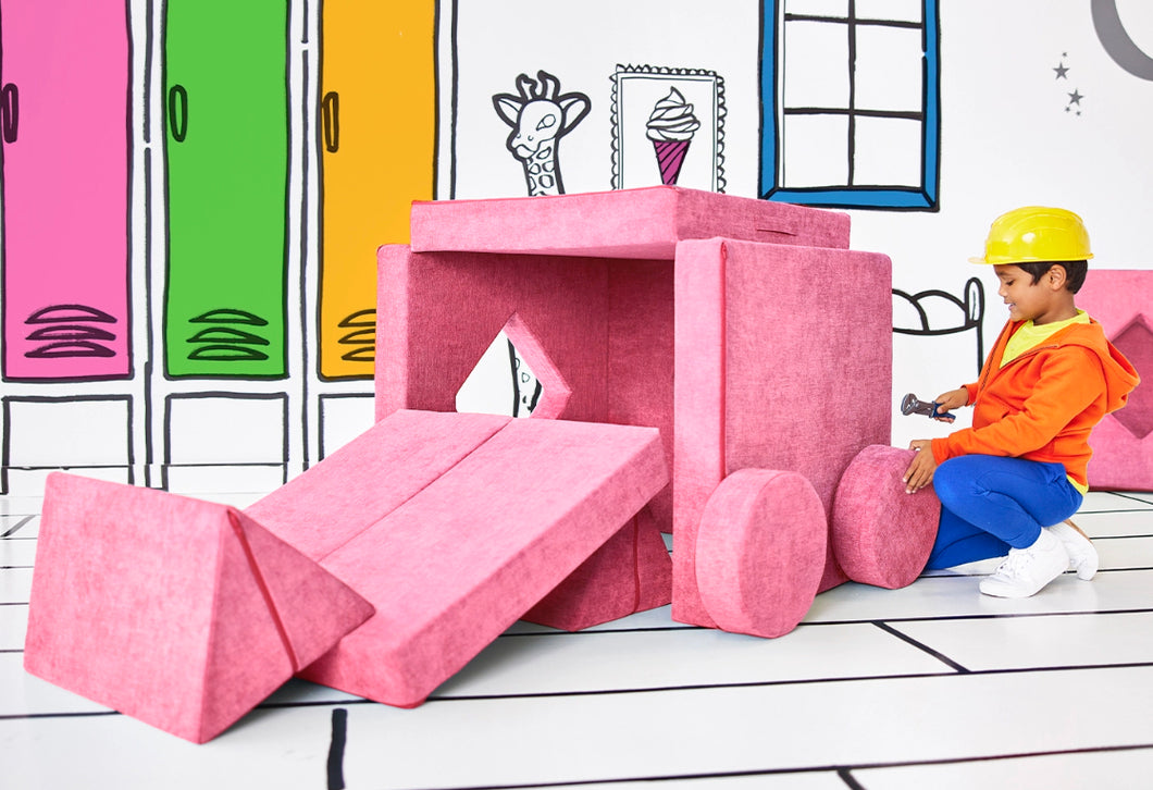 Yourigami Kids Convertible Play Fort, Himalayan Pink! (PINK)
