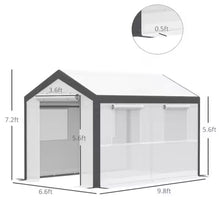 Outsunny 118 in.L x 78.75 in.W x 78.75 in.H Walk-in Garden Fully Enclosed Greenhouse w/ Steel Tubing 4 Windows & 2 Zippered Doors!! NEW IN BOX!!
