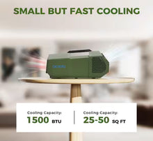 Hoore 1450 BTU (DOE SACC) 100-Volt Inverter Quiet Portable Outdoor Air Conditioner for Tent for 50 Sq. Ft. in Green! (NEW IN BOX)
