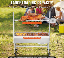 Upgrade Rotisserie Grill, BBQ Whole Pig Lamb Goat Charcoal Spit Grill, 35in. 90Lbs. Capacity, Electric 42W Motor Roaster! (NEW IN BOX)