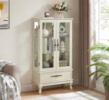 Timothy White Wood 51.6 in. Curio Display Cabinet with 2 Doors and Adjustable Glass Shelves! (NEW IN BOX)