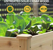 72 in. L x 23 in. W x 30 in. H Wood Raised Garden Bed Elevated Planter Box with 2-Planting Areas, Wood Color! (NEW IN BOX)