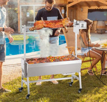 Upgrade Rotisserie Grill, BBQ Whole Pig Lamb Goat Charcoal Spit Grill, 35in. 90Lbs. Capacity, Electric 42W Motor Roaster! (NEW IN BOX)