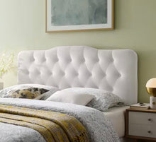 Annabel White Twin Diamond Tufted Performance Velvet Headboard! (NEW IN BOX)