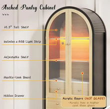 Bestseller73" Tall Arched Storage Cabinet - Modern Farmhouse Bookcase with 3 Large Drawers, Display Cabinet! (NEW IN BOX)