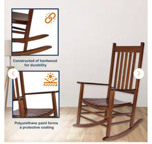 Vermont Porch Rocker Oak Wood Outdoor Rocking Chair- new and assembled - small scratch - see pics please