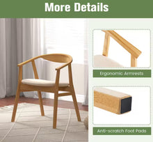 Set of 4 Leisure Bamboo Armchair Accent Chair with Curved Back and Bamboo Structure! (NEW IN TWO BOXES!)