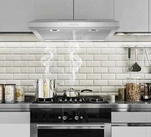 Velivi 30 in. 600 CFM Convertible Ductless Under Cabinet Range Hood With 3 Speed Exhaust Fan and 2 LED Lights, Stainless Steel! (NEW IN BOX)