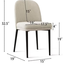 Upholstered Dining Chairs with Linen Blend Fabric and Metal Legs, Modern Armless Side Chairs for Dining Room-Maison Boucle, Set of 2! (NEW IN BOX)