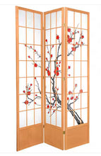 7 ft tall cherry blossom shoji screen- new - minor shipping nicks and scratches possible