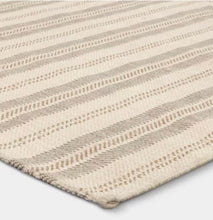 5'x7' Pieced Striped Outdoor Patio Woven Area Rug Tan - Threshold! (NEW)