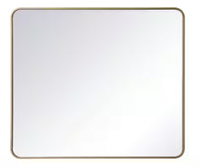 Timeless Home 40 in. H x 36 in. W Brass Modern Soft Corner Rectangular Wall Mirror! (NEW IN BOX)