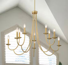 ACROMA Lina 10 -Light Matte Gold Bare bulb Metal Chandelier