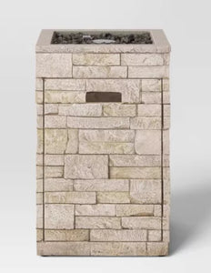 16" Stack Stone Column Fire Pit Light Brown - Threshold! (NEW IN BOX)