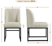 Alden Design 2pcs Modern Upholstered Fabric Dining Chairs for Dining Room, Beige!! NEW IN BOX!!