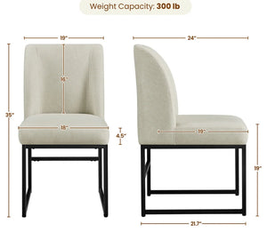 Alden Design 2pcs Modern Upholstered Fabric Dining Chairs for Dining Room, Beige!! NEW IN BOX!!