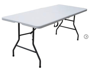 6' Folding Banquet Table Off-White - Plastic Dev Group! (BRAND NEW - CRACKED)