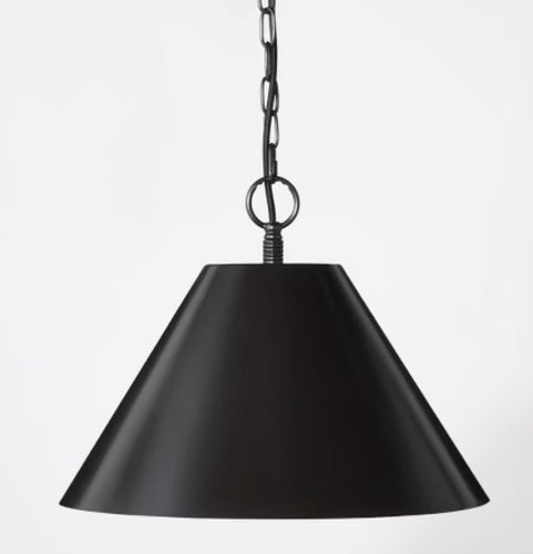 Metal Pendant Ceiling Light, Black Top - White Bottom! (NEW IN BOX)
